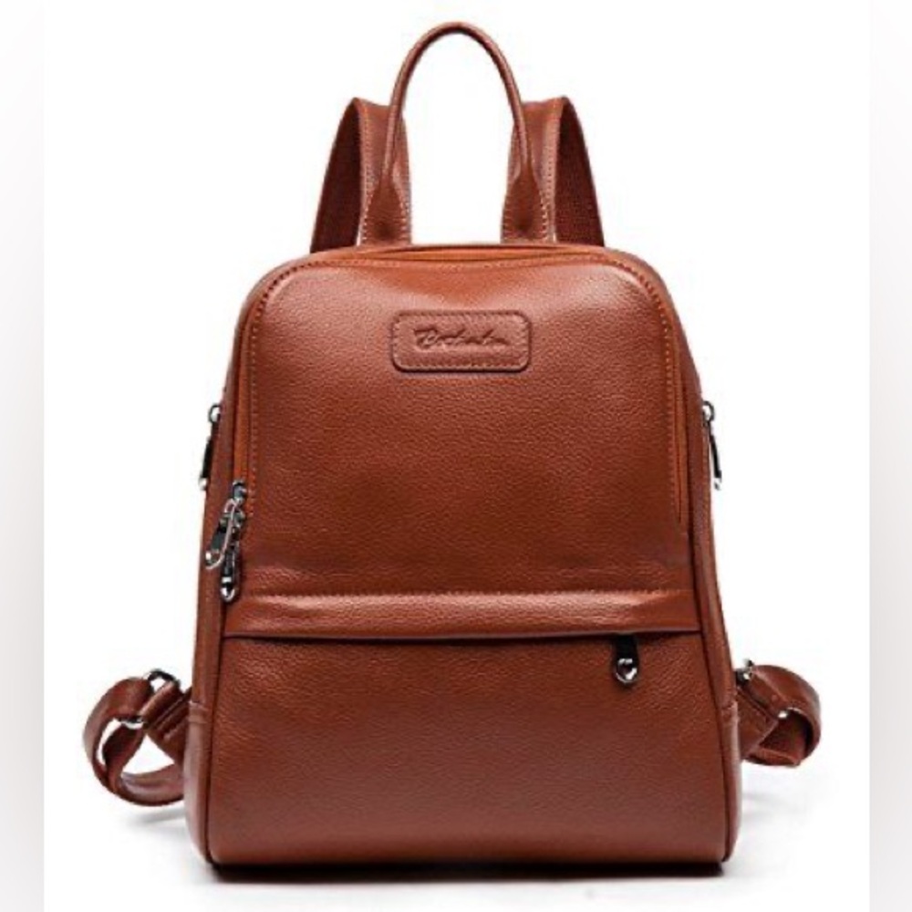Bostanten brown leather backpack professional